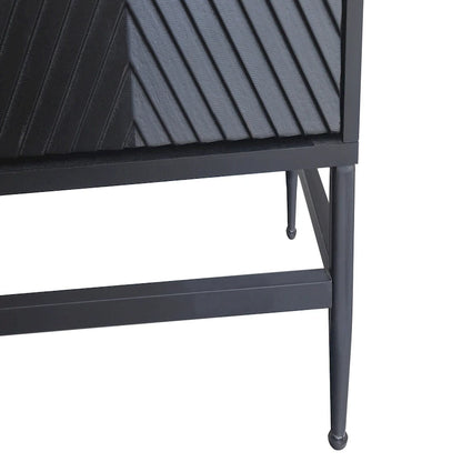 Wood Cabinet with Glass Sliding Doors Display Storage Cabinet