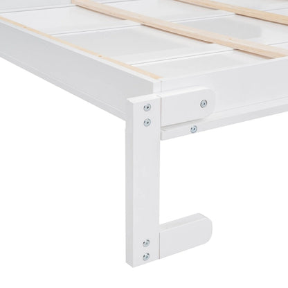 Queen Size Murphy Wall Storage Shelves,Hide Away Bed Frame Easily Folds into Wood Cabinet,W/Mattress Holder