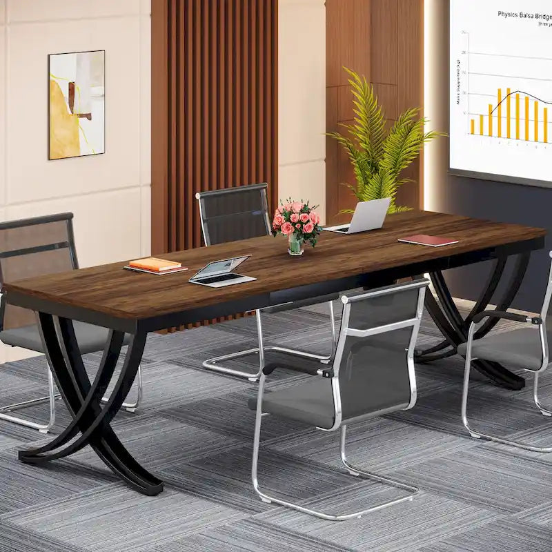 6.5FT Rectangular Conference Meeting Seminar Table for 6-8 People