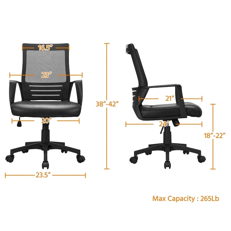 Yaheetech Adjustable Ergonomic Mesh Office Chair with Lumbar Support
