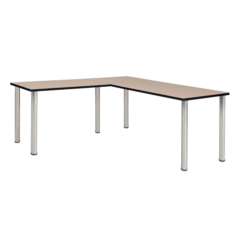 Kee 66 L-Desk with 42 Return, Beige/Black