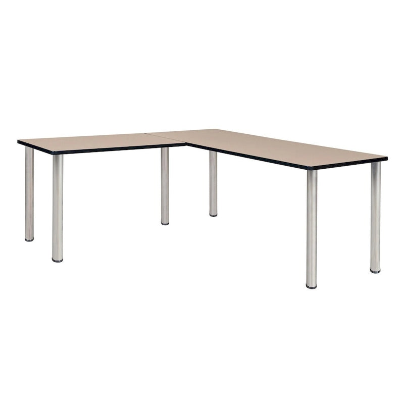 Kee 66 L-Desk with 42 Return, Beige/Black