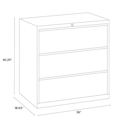Hirsh 36W 3 Drawer Lateral File Cabinet for Home/Office with Premium Matte Texture Finish