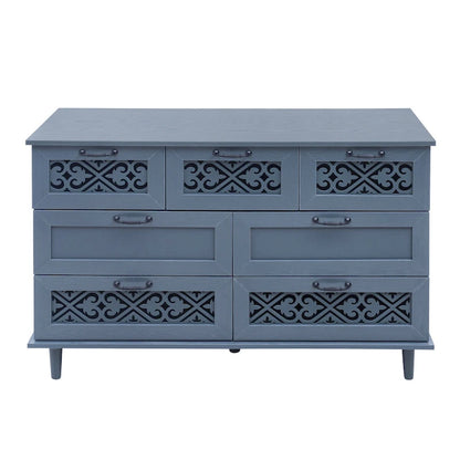 7 Drawer Cabinet,With Black Metal Handle