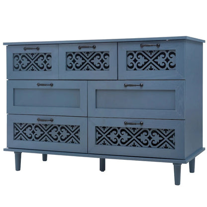 7 Drawer Cabinet,With Black Metal Handle