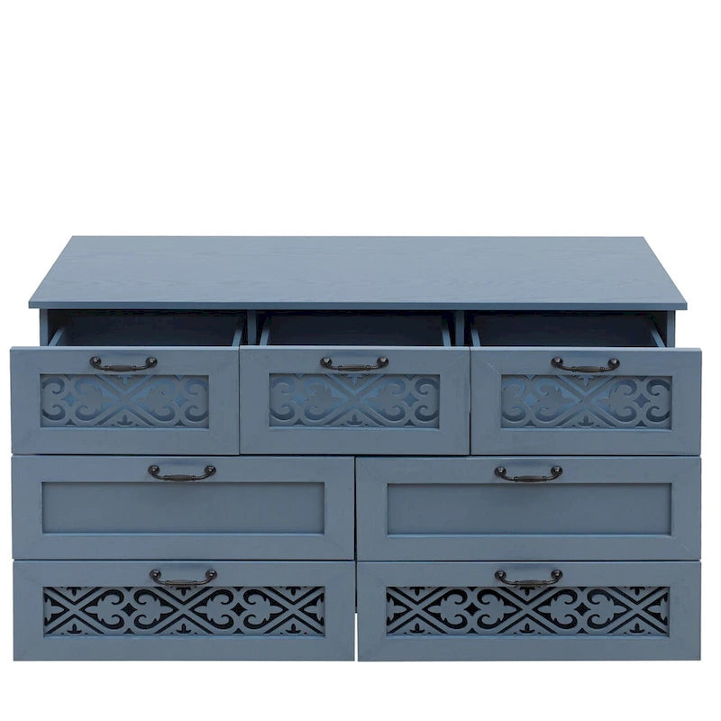7 Drawer Cabinet,With Black Metal Handle