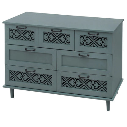 7 Drawer Cabinet,With Black Metal Handle