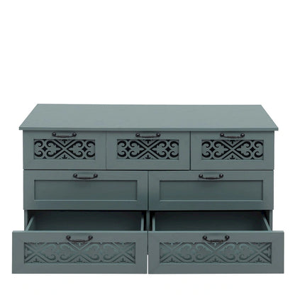 7 Drawer Cabinet,With Black Metal Handle