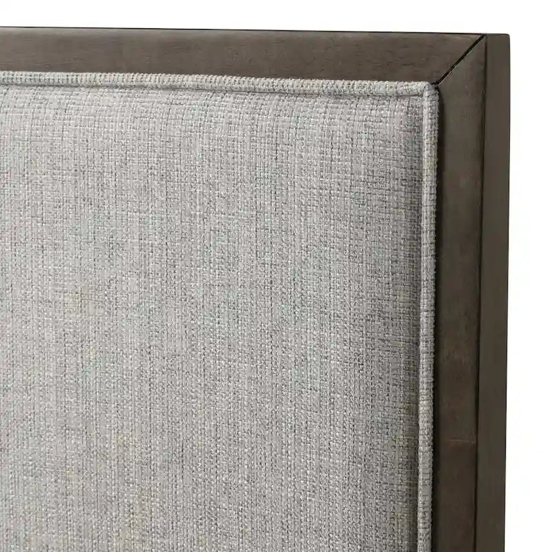 Roundhill Furniture Aberll Solid Wood Upholstered Dining Chairs, Set of 2, Gray