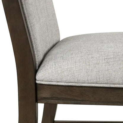 Roundhill Furniture Aberll Solid Wood Upholstered Dining Chairs, Set of 2, Gray