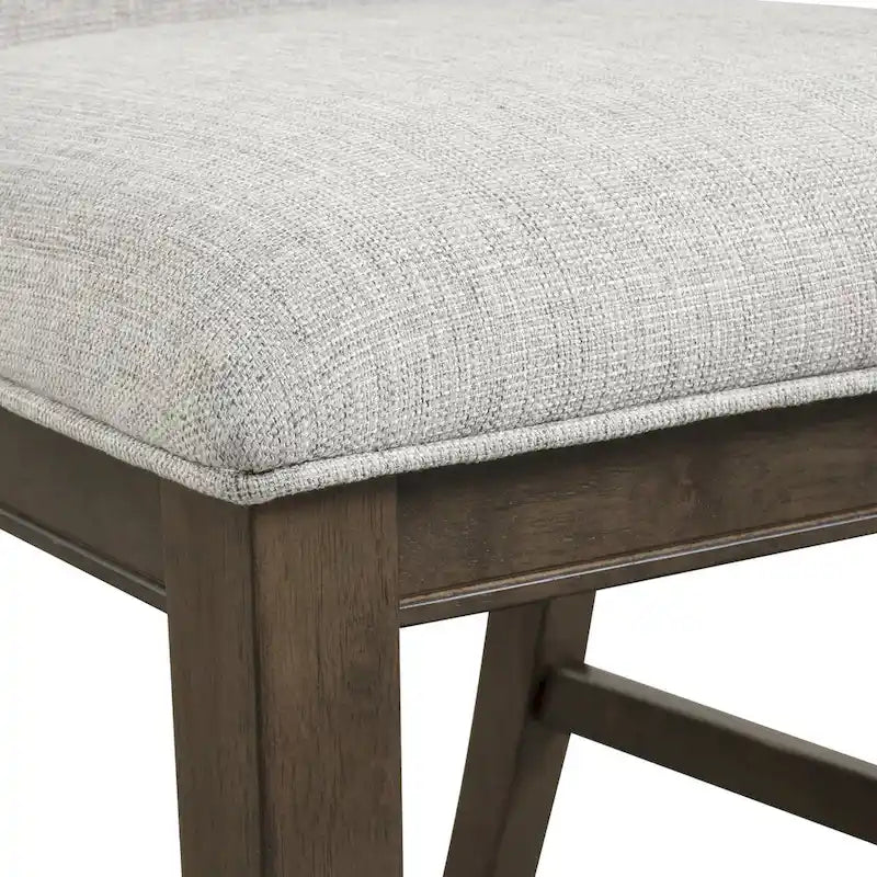 Roundhill Furniture Aberll Solid Wood Upholstered Dining Chairs, Set of 2, Gray