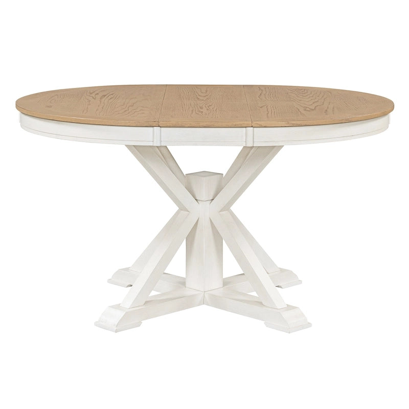 Retro Functional Extendable Dining Table with a 12 Leaf for Dining Room