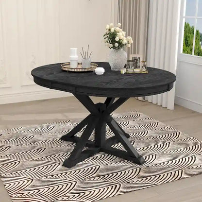 Retro Functional Extendable Dining Table with a 12 Leaf for Dining Room