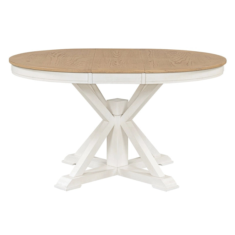 Retro Functional Extendable Dining Table with a 12 Leaf for Dining Room