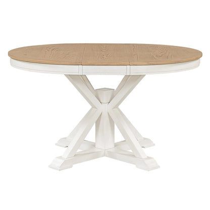 Retro Functional Extendable Dining Table with a 12 Leaf for Dining Room