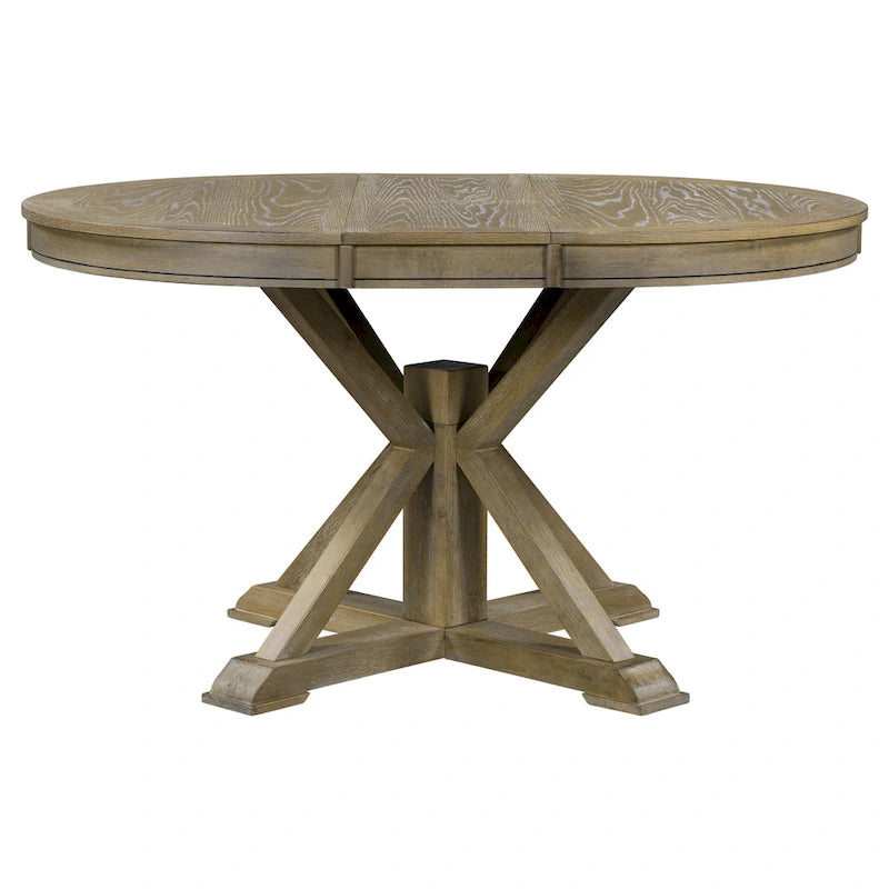 Retro Functional Extendable Dining Table with a 12 Leaf for Dining Room