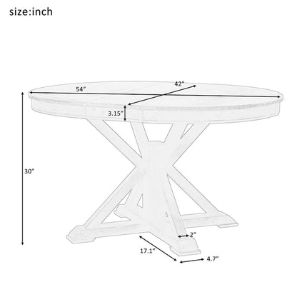 Retro Functional Extendable Dining Table with a 12 Leaf for Dining Room