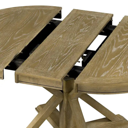 Retro Functional Extendable Dining Table with a 12 Leaf for Dining Room