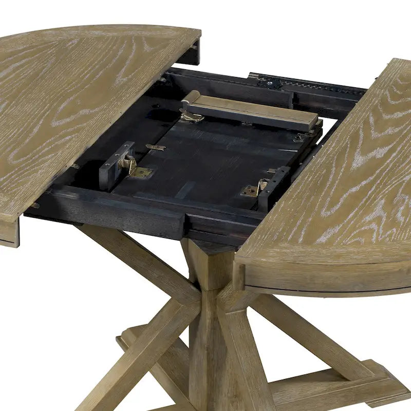 Retro Functional Extendable Dining Table with a 12 Leaf for Dining Room