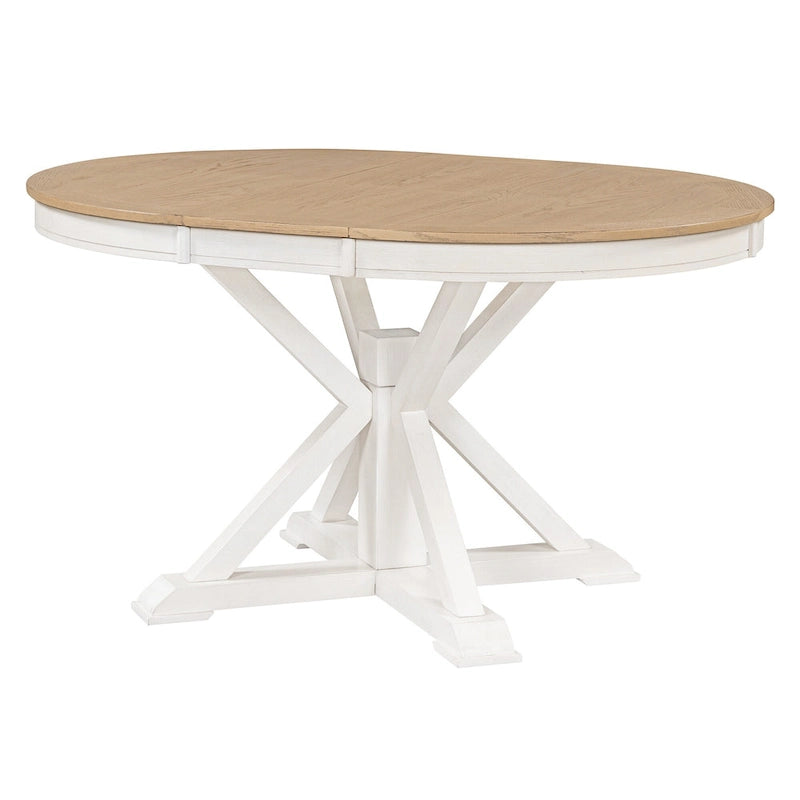 Retro Functional Extendable Dining Table with a 12 Leaf for Dining Room