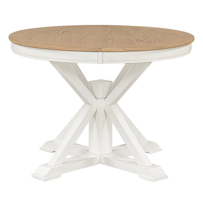 Retro Functional Extendable Dining Table with a 12 Leaf for Dining Room