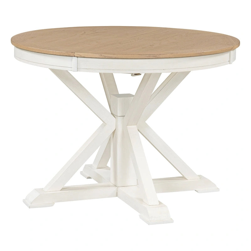 Retro Functional Extendable Dining Table with a 12 Leaf for Dining Room