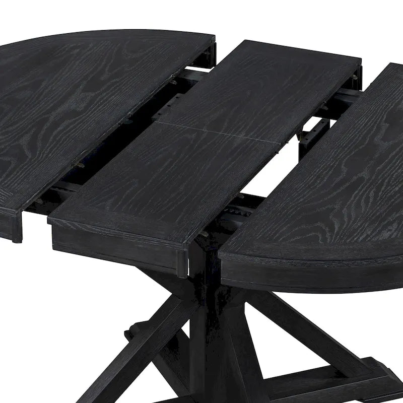 Retro Functional Extendable Dining Table with a 12 Leaf for Dining Room