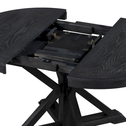 Retro Functional Extendable Dining Table with a 12 Leaf for Dining Room