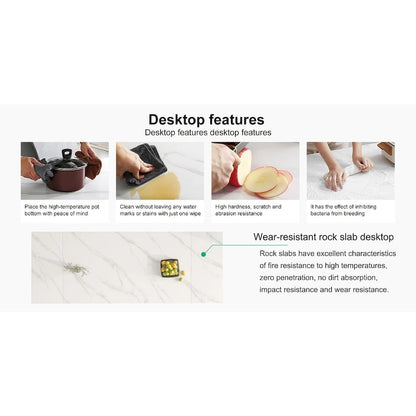 94.48 Modern Extendable Rectangular Sintered Stone Dining Table For 8 person