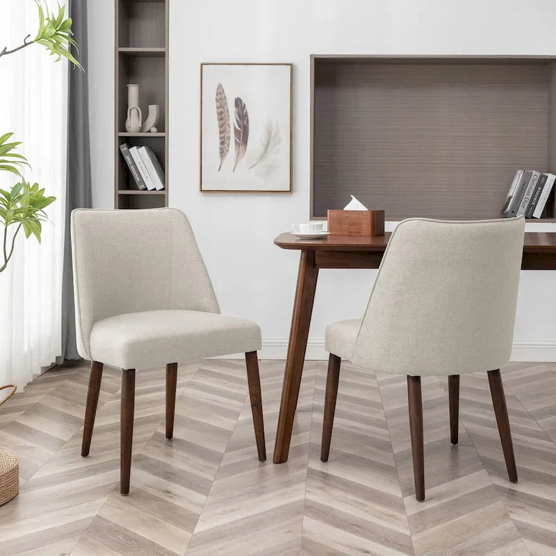 Porthos Home Nev Fabric Dining Chairs with Wooden Legs, Set of 2