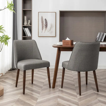 Porthos Home Nev Fabric Dining Chairs with Wooden Legs, Set of 2