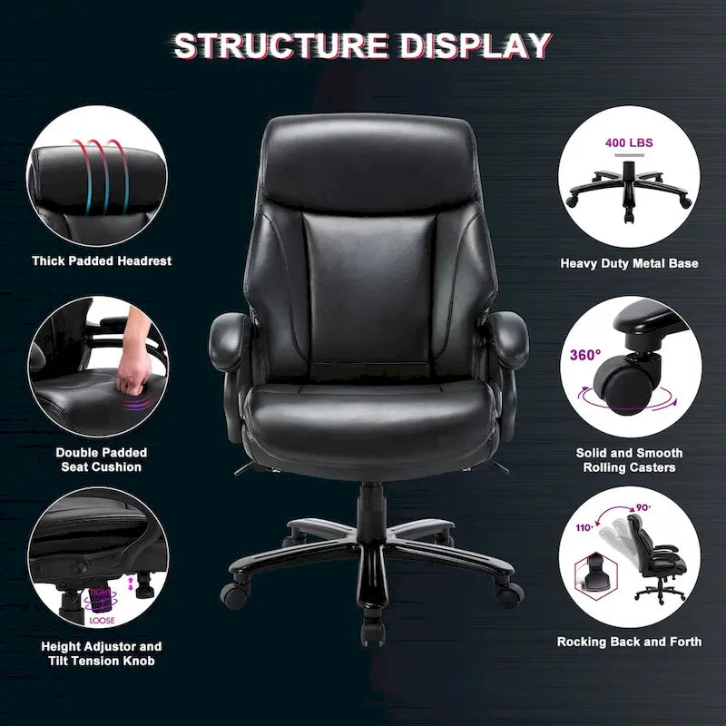 Snugway High Back Big & Tall 400lb Ergonomic Executive Office Chair