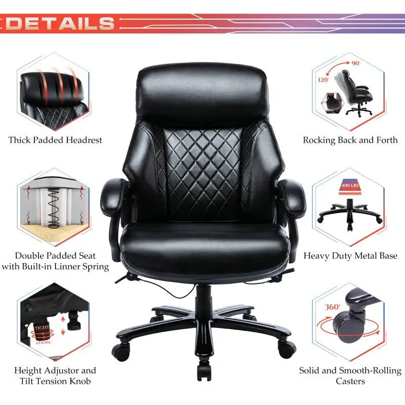 Snugway High Back Big & Tall 400lb Ergonomic Executive Office Chair