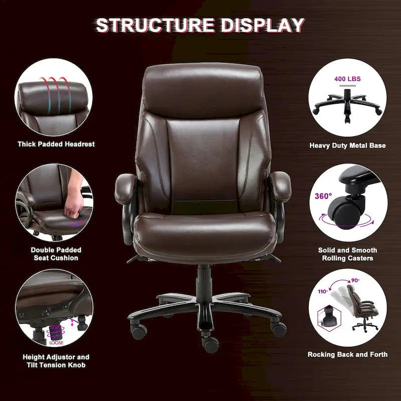 Snugway High Back Big & Tall 400lb Ergonomic Executive Office Chair