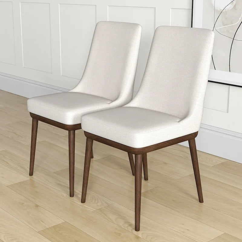Grayson Mid Century Modern Beige Dining Chair (Set of 2)