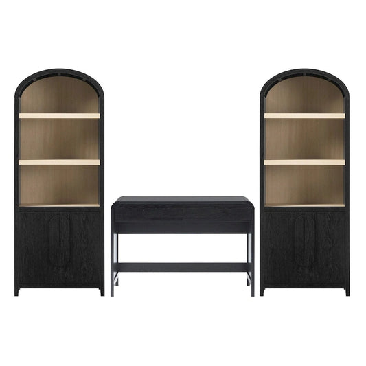 Middlebrook 3-Piece Set Writing Desk with 2 Cabinet Bookcases