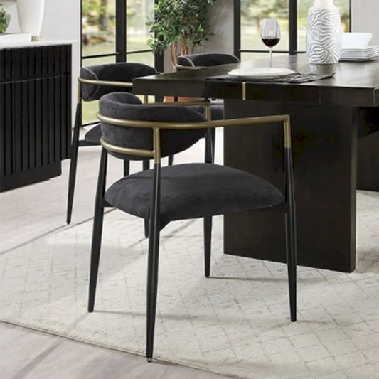 ACME Jaramillo SIDE CHAIR (SET-2) Black Fabric & Black Finish