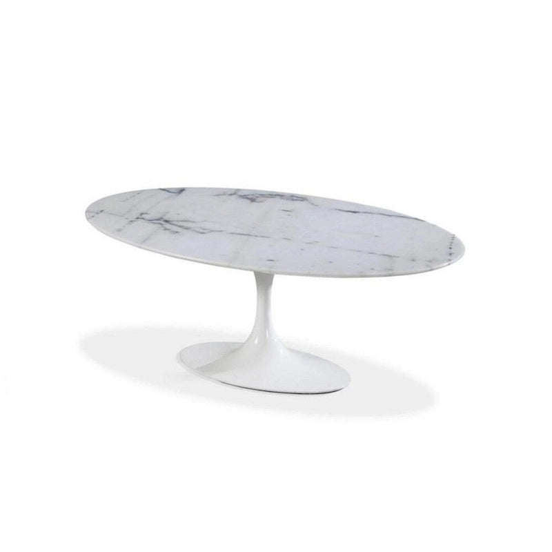 Oval Tulip marble Dining table ( small size) - White