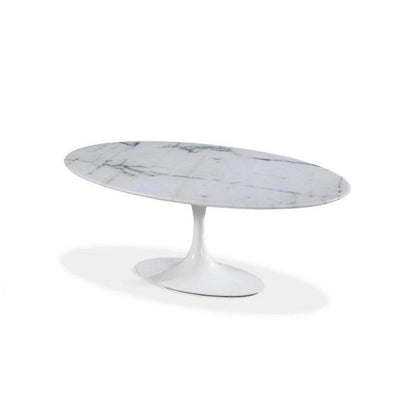 Oval Tulip marble Dining table ( small size) - White