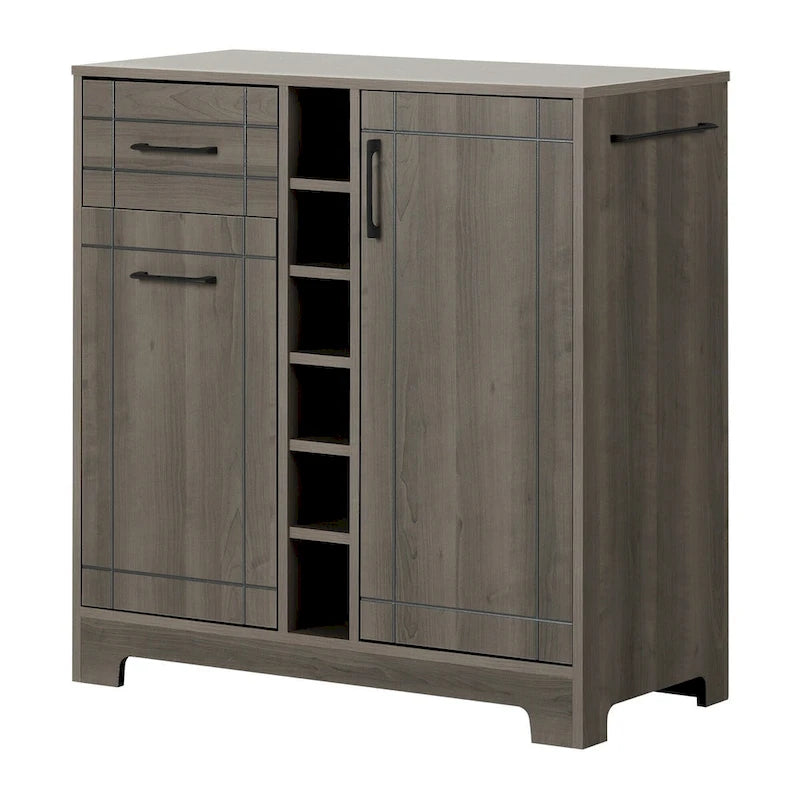 South Shore Vietti Bar Cabinet with Bottle and Glass Storage