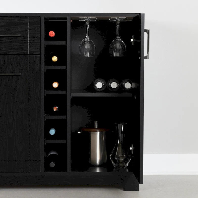 South Shore Vietti Bar Cabinet with Bottle and Glass Storage