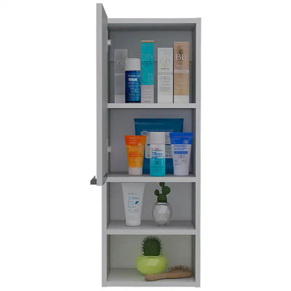 Mila Bathroom Cabinet, Two Internal Shelves, Two External Shelves, Single Door -White