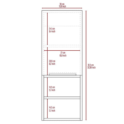 Mila Bathroom Cabinet, Two Internal Shelves, Two External Shelves, Single Door -White