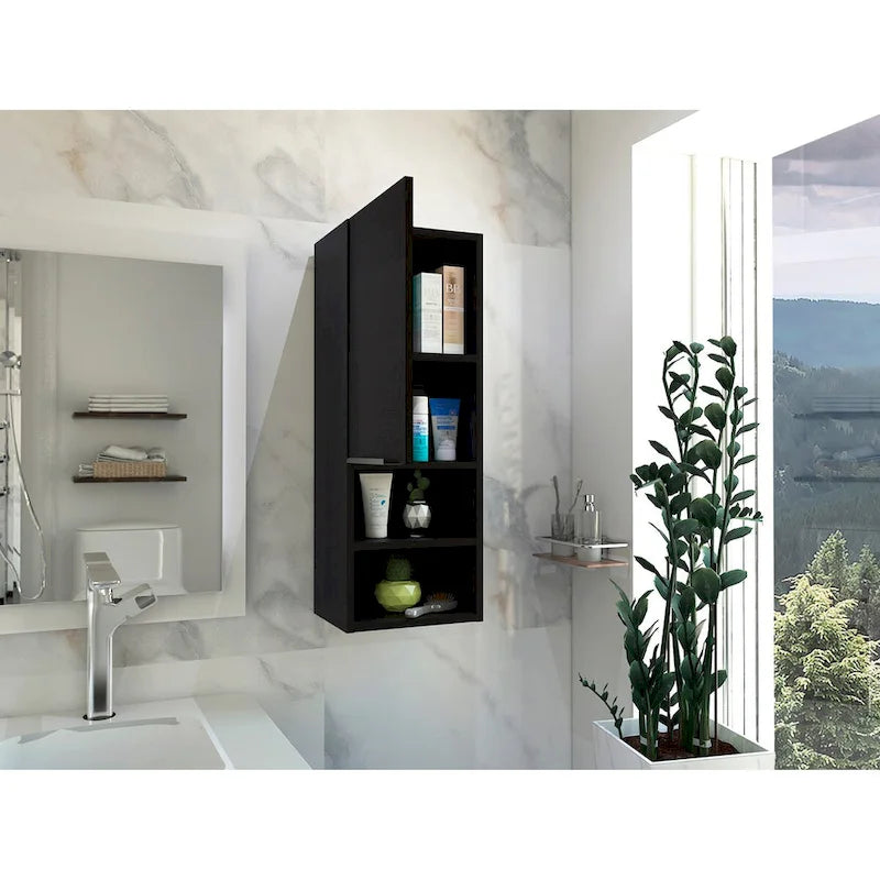 Mila Bathroom Cabinet, Two Internal Shelves, Two External Shelves, Single Door -White