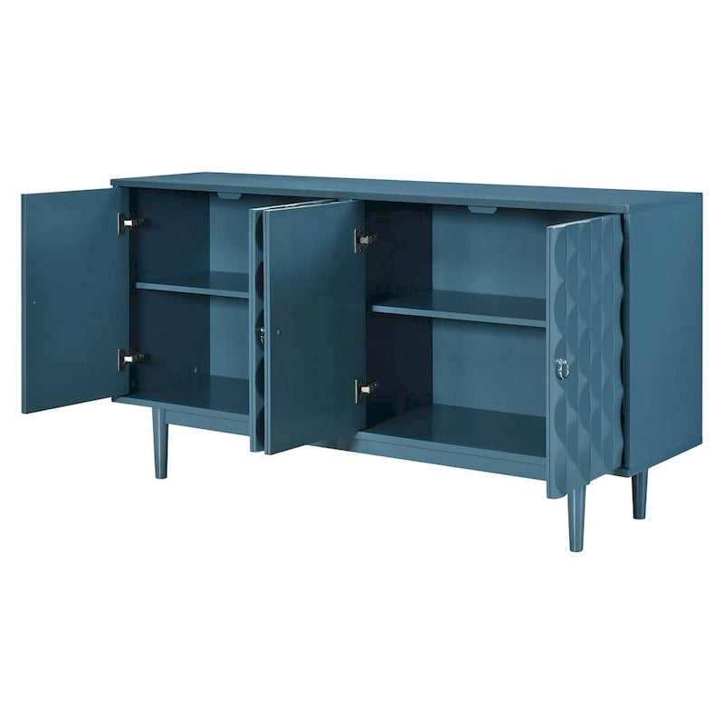 Modern 4-door Sideboard with Convex Pattern Doors