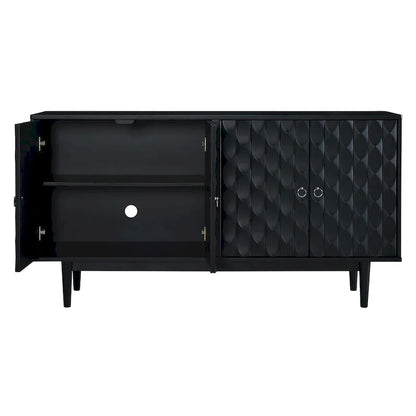 Modern 4-door Sideboard with Convex Pattern Doors