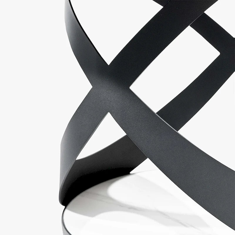 Modern Dining Table Sets, Round Glossy Sintered Stone Dining Table with Dining Chairs