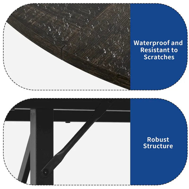 Moasis Round Dining Table with Storage Shelves Metal Legs for 4-6 People for Dining Living Room