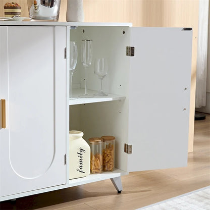 Sideboard Buffet Cabinet With 3 Doors And Removable Shelves