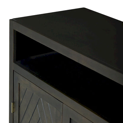 4-door Classic Sideboard with Open Storage and Adjustable Shelves